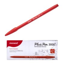 모나미 프러스펜 3000 수성 레드x24개 사무용 필기구 플러스펜