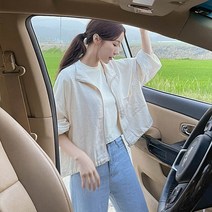 코코블랑 린넨 세미크롭 야상