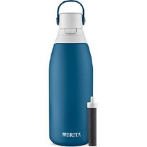 브리타 휴대용 정수 물병 스테인리스스틸 946ml, 32온스, Deep blue