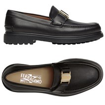페라가모 [FERRAGAMO] 23SS 플라노 PLANO 금장 버클 로퍼 블랙 0741628