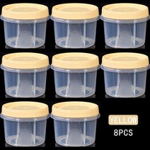 500ml 둥근 음식 신선 보관 상자 주방 냉장고 용기 과일 스낵 밀폐 전동 레인지 가열 8 개, [03] Yellow 8 pcs
