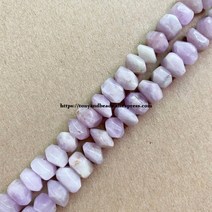 2lots more 10 준보석 불규칙한 면 처리된 rondelle kunzite spodumene 7quot 보석 만들기를 위한 느슨한 구슬 6x11mm, 6x11mm 28개, 쿤자이트 스포듀민
