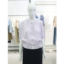 나이스클랍 반팔 라운드넥 프릴 블라우스 A232MWB417(224663 )