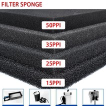 생화학 면 필터 실용적인 물고기 연못 거품 스폰지 청소 수족관 액세서리, 50x50x2cm, 50PPI