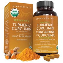 Viva Naturals 투메릭 커큐민 영양제 Organic Turmeric Curcumin with Organic Black Pepper 90정, 1개