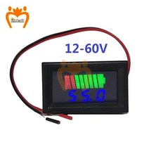 볼트 게이지 측정기 6v-60v 12v-24v 36v 48v 배터리 용량 검사 감지기 도구 전압 usb 5v 2.4a 자동차 전압계 배터리 테스터 체커, 12-60v 파란색