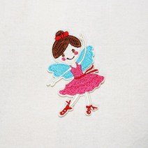 8. 큐티 소녀 자수와펜 열접착 자수패치 명찰 이름표