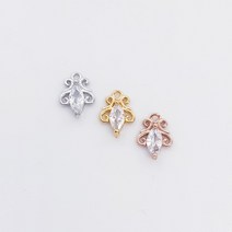 타원 큐빅 펜던트 펜던트 팔찌만들기 귀걸이만들기 목걸이부자재 동대문부자재 키링부자재, 골드