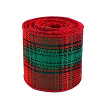 선물상자 리본 포장박스 인쇄 삼베 트리 화환 격자 활 와이어 가장자리, 7.7 - width 63MM
