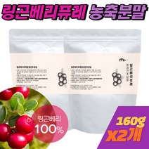 [휘게바이에이치]링곤베리퓨레 분말 첨가물 없는 100% 원물 월귤나무 열매, 2개