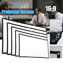 휴대용 접이식 프로젝터 스크린 16:9 HD 야외 실내 홈 시네마 극장 3D 영화 QJY99, 84 인치