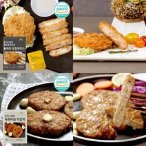국산돼지 통등심 치즈 통새우 돈까스 육쪽마늘 떡갈비 5팩+5팩, 통새우오징어까스5팩 and 육쪽마늘떡갈비5팩