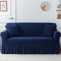 천 소파 커버 논슬립 카우치 천 덮개 와플 무지 북유럽 스타일 천갈이 고탄력 리폼 패브릭 거실 용 프릴 시어서커 ​​ 두꺼운 탄성 솔리드 스트레치 자연스로운 독특한 모던한, 1인용 90-140cm, 색상 5