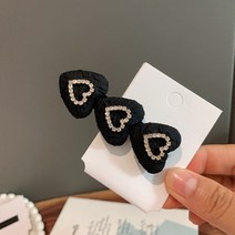 워터드릴하트 오리발 집게 머리핀 뒤통수 기질 머리핀
