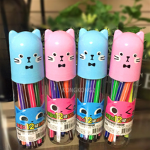 야옹이12색 사인펜 세트 수성 싸인펜 새학기용품, 색상랜덤
