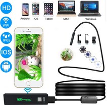 배관내시경 카메라 누수 탐지기 관로 1200P 8mm USB 안드로이드 스마트 폰 Wifi 내시경 IP68 방수 유연한 검사 IOS MAC PC 용, [05] 10m, [02] Soft Cable