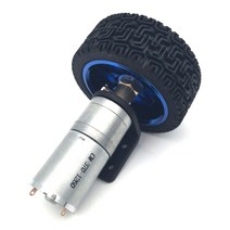 DC 기어 모터 DC 6V 12V 24V 인코더 모터 기어 4mm 샤프트 장착 브래킷 커플 링 65mm 휠 12-620 RPM 자동, 09 77RPM_02 12V