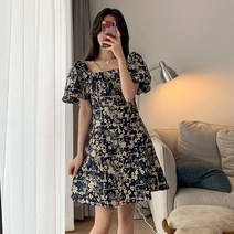 비치 스커트 롱 스커트 해변 휴가 산냐 버블 슬리브 티 브레이크 그린 플로럴 레이스 업 짧은 소매 드레스 어린이 여름