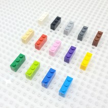 요고요 레고 호환 부품 커스텀 벌크 브릭 블럭 타일 플레이트 100G 소포장 패키지, [브릭 1 x 3] 초록색 100G