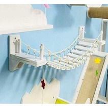 구름다리 패키지 고양이 대형 캣워커 캣타워 먼치킨, 흰색  사다리 1m + 고정 프레임