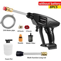 페인트 스프레이건 18-21V 30Bar 무선 고압 세차 물 Spay 총 Makita 배터리에 대 한 휴대용 세탁기 거품 생, 01 no battery no plug, 01 No Battery No Plug