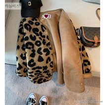 레오파드 프린트 모피 원피스 짧은 재킷 여성 봄과 가을 전체 경기 2021 한국판 느슨하고 얇은 캐주얼 두꺼운 탑A240117