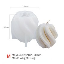 꽃몰드 캔들 원형 하트 토끼 실리콘 수제 나선형 패턴 트위스트 아로마 양초 실리콘 몰드 입체 콘 빅 웨이, 02 02