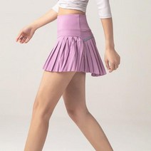 테니스연습기 테니스볼머신 테니스용품 여성 스포츠 테니스 스커트 골프 피트니스 반바지 하이 웨이스트 운동 달리, Purple+XL