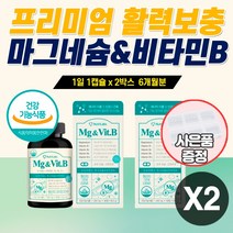 자다가 다리 에 쥐 날 때 고함량 마그네슘 활성 비타민 b6 팔 발 종아리 저림 절임 근육 신경 경련 한 쪽 눈 꺼플 떨림 먹는 좋은 영양제 마그네숨 MG 여성 남성 활력제 보충제, 마그네슘  2개 6개월분