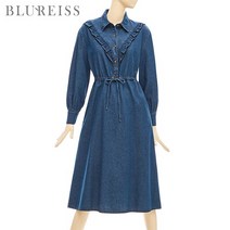 블루레이스 블루레이스 프릴포인트스트링데님원피스_B2S1OP3111