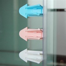 포원) 슬라이딩 도어 베란다 창문 잠금장치 침입 열림 방지, 블루(1P)