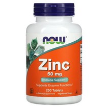 나우푸드 NOW Foods 아연 Zinc 50mg 250 정 글루콘산아연, 기본, 250정