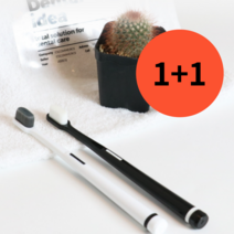 1+1약한 잇몸 초미세 칫솔 극세사 초극세사 미세 칫솔, 1+1(블랙+화이트)