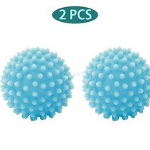 미니건조기 세탁 건조기 공 재사용 가능한 PVC 건조 섬유 유연제 청소 도구 액세서리, [14] Sky Blue 2pcs, [14] Sky Blue 2pcs