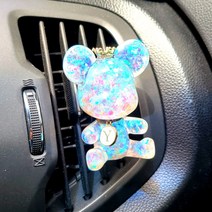 곰돌이 차량용 방향제 송풍구형 자동차 디퓨저 액상 미포함, 골드