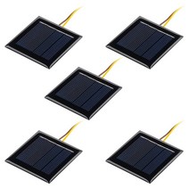 마이크로 태양 전지 보드 광전지 5 개 2V 100Ma 전선 포함 솔라 에폭시 플레이트 DIY 프로젝트 완구 54mm x