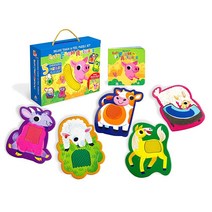 Little Hippo Books 베이비 팜 애니멀 용 감각 장난감 책 & 퍼즐 세트