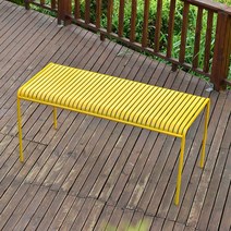 벤치 테이블 철제 캠핑 야외테이블세트 야외용테이블 정원테이블, 롱 테이블 옐로우