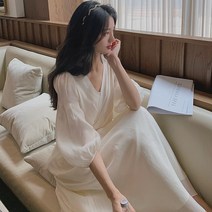 브이넥쉬폰원피스 소프트스타일 여성의류 봄가을 작은 키 패치워크 텐셀 칼라 슬림핏 오피스 소매 x3개 2437276248