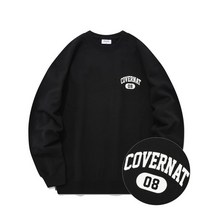 COVERNAT 커버낫 스몰 아치 로고 맨투맨 블랙