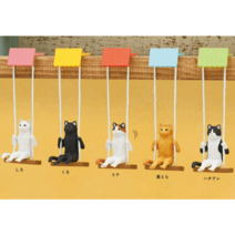 그네타는 고양이 피규어 미니어쳐 캡슐 가챠 선물, 검은 고양이 키 3.5 cm