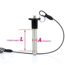 로프와 SUS304 스테인레스 스틸 퀵 릴리스 볼 잠금 핀 공장 판매 대형 재고 보유, VCN011(with rope), L 100mm, A 6mm