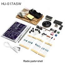 HU-017A RDA5807 TDA2822 FM 라디오 키트 전자 DIY 부품 87-108MHz 보드 액세서리, 01 with shell