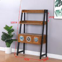 원목 빈티지 선반 거실 장식 화분 인테리어 엔틱 책장, B 브라운(3칸)