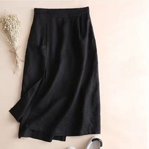 여성 린넨 스커트 데일리 캐주얼 심플 무지 빈티지 오버핏 여자 면마 치마 linen skirt XK0135