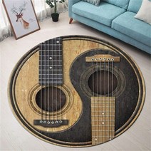 거실 캠핑 안마의자 러그 카페트 love electric guitar music premium round rug 3d rug non-slip mat Dining room 침실