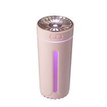 차량용가습기휴대용 300ml 초음파 가습기 USB 자동차 공기 청정기 미스트 메이커 포거 다채로운 LED 야간, 03 Pink