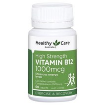 [뉴질랜드직구] 헬시 케어 비타민 Premium Value B12 1000mcg 60테블렛 1PACK, 수량, 상세참조