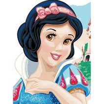 다이아몬드 페인팅 만화 초상화 풀 라운드 모자이크 자수 크로스 스티치 아트 방 DIY 장식, 30x40cm, Snow White