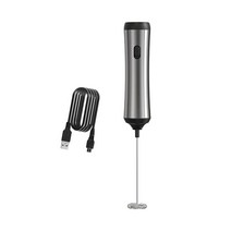 USB 전기 거품기 크림 비터 거품기 음료 거품기 말차 카푸치노용, 브라켓 없이, 23.7cmx6.8cm, 스테인레스 스틸